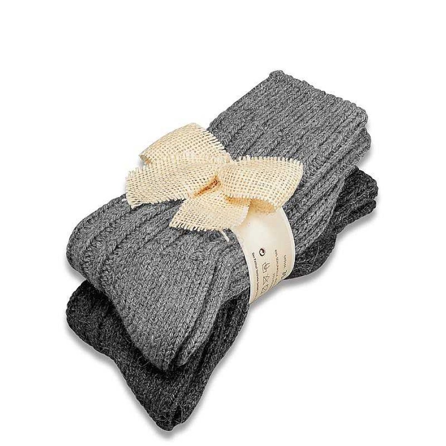 Idealsko Socks With Alpaca Wool Light Gray / Dark Gray - 2 Pairs Hot